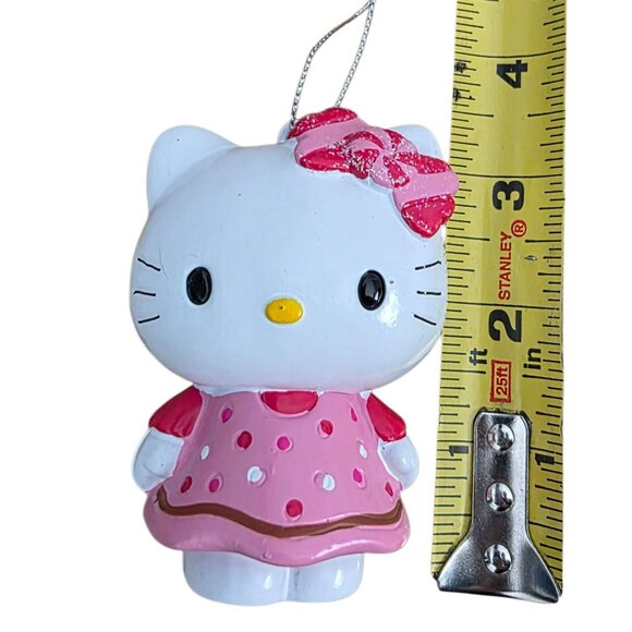 2011 Sanrio Hello Kitty Christmas Ornament Pink Polka Dot Dress Cat Kurt Adler - Picture 9 of 9